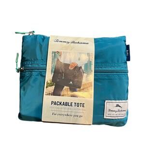 TOMMY BAHAMA PACKABLE TOTE TURQUOISE 23 X 8.5‎ X 14.5 NEW Travel  Bag